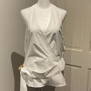 INC International Concepts White Wrap Top